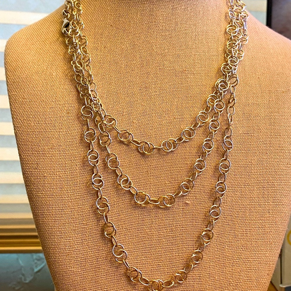 Gorgeous 925 sterling silver link chain necklace - 58"!!!